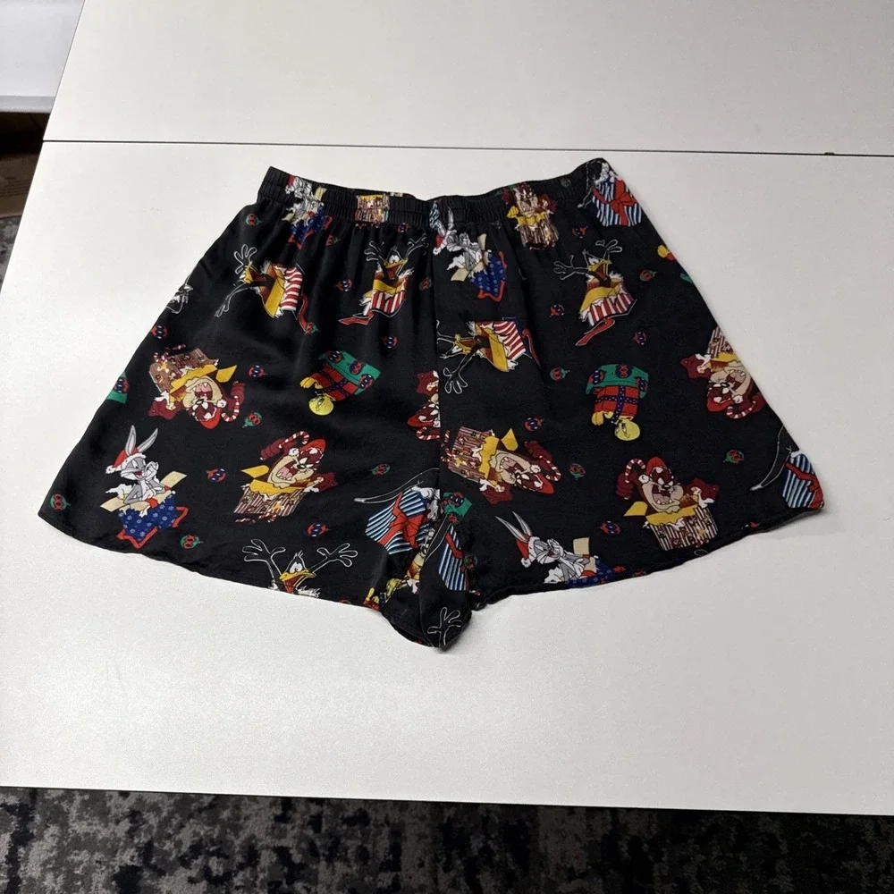 Vintage Looney Tunes Mania Mens Boxer Shorts Sz XL (40-42)‎ SILK Black